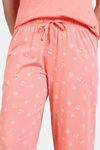 Zivame Scribbled Meadows Knit Cotton Capri Set - Desert Flower — thumbnail 6